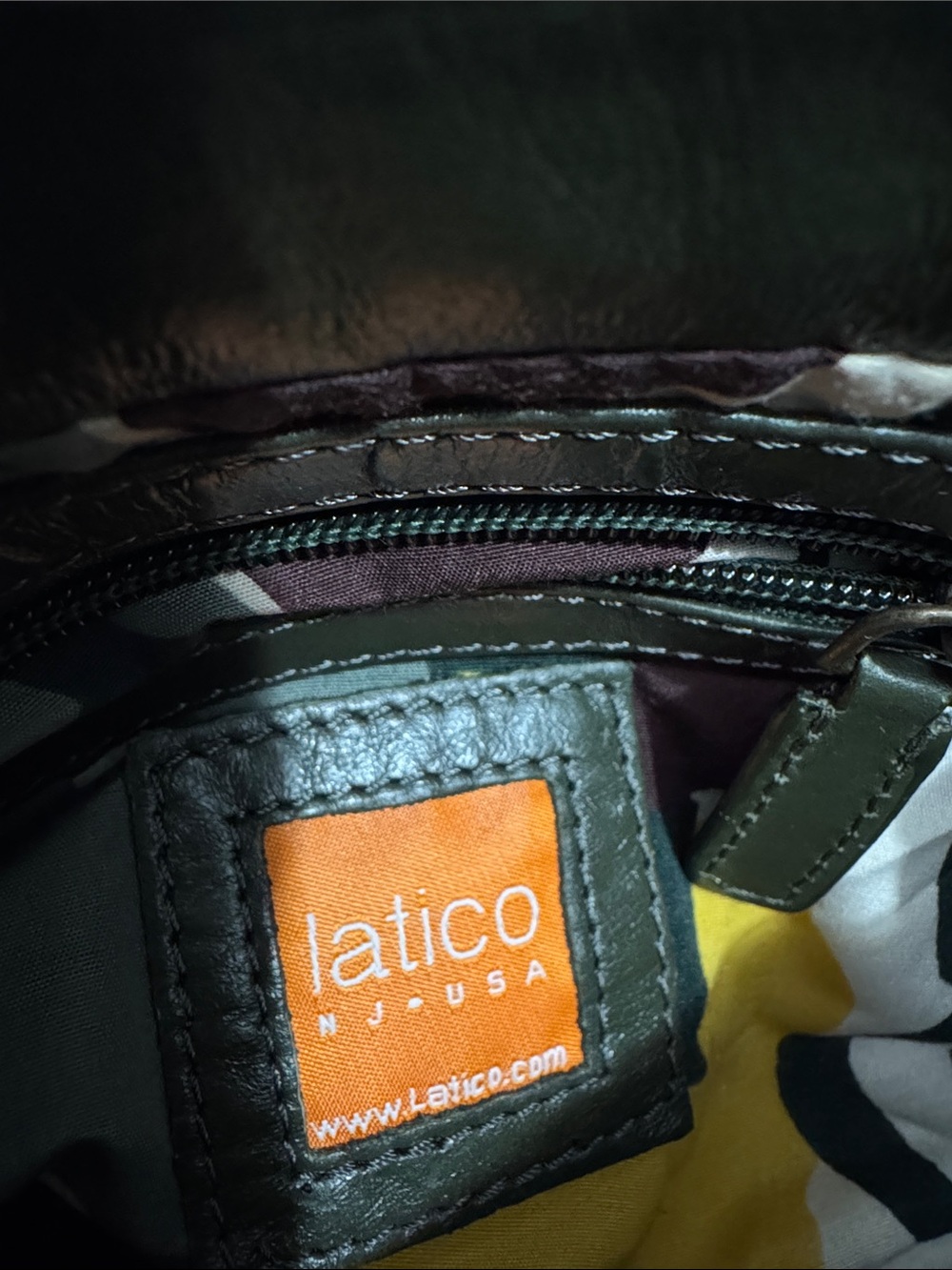 Latico Leather Olive Green Crossbody Bag‎ – Colorful Lined Shoulder Purse - Picture 5 of 7